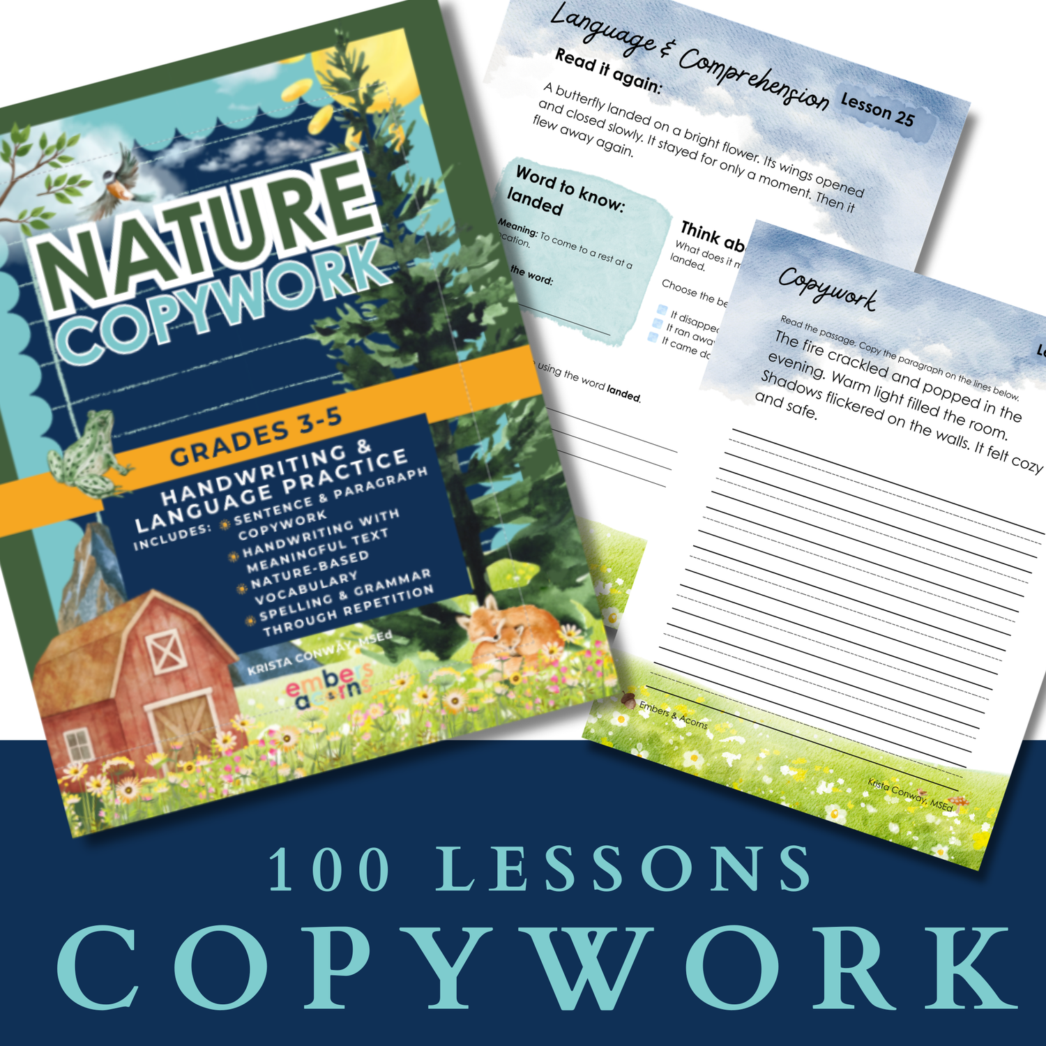 Nature Nature Copywork for Grades 3–5: Handwriting, Vocabulary &amp; Comprehension Practice
